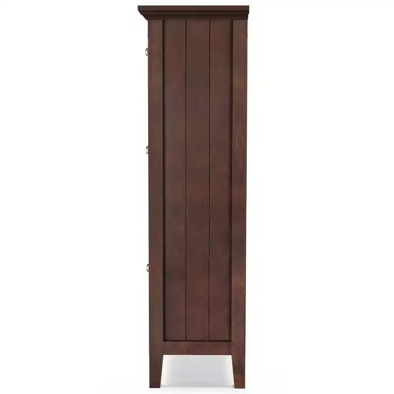 Meuble de Rangement à Chaussures pour Entrée, Peut Contenir 16 à 24 Paires, Portes Basculantes et Grand Tiroir, Bois Massif