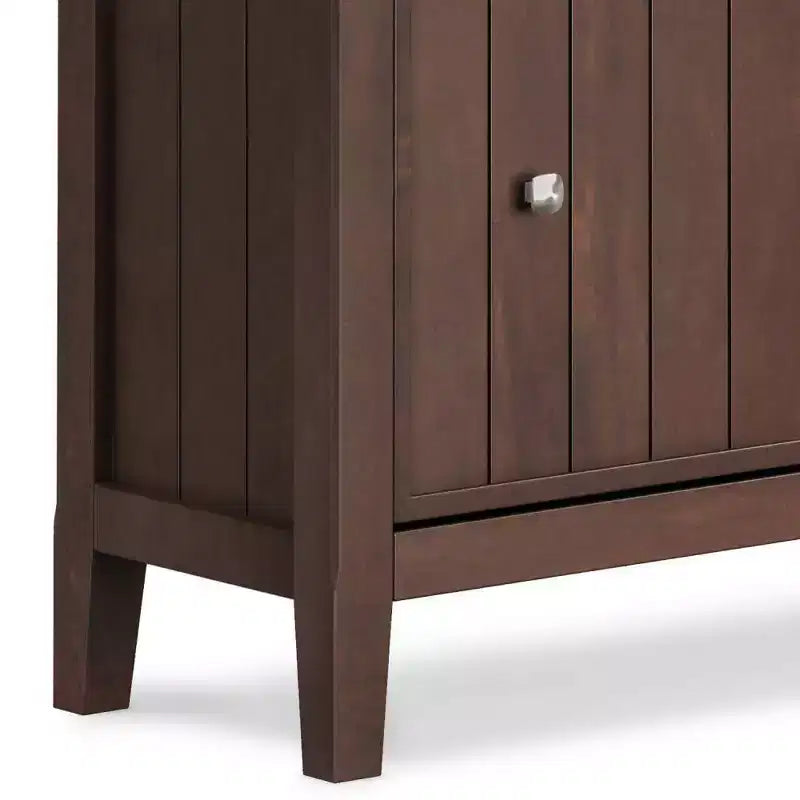 Meuble de Rangement à Chaussures pour Entrée, Peut Contenir 16 à 24 Paires, Portes Basculantes et Grand Tiroir, Bois Massif