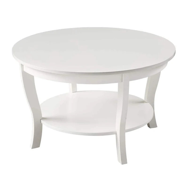 Table basse ronde avec étagère