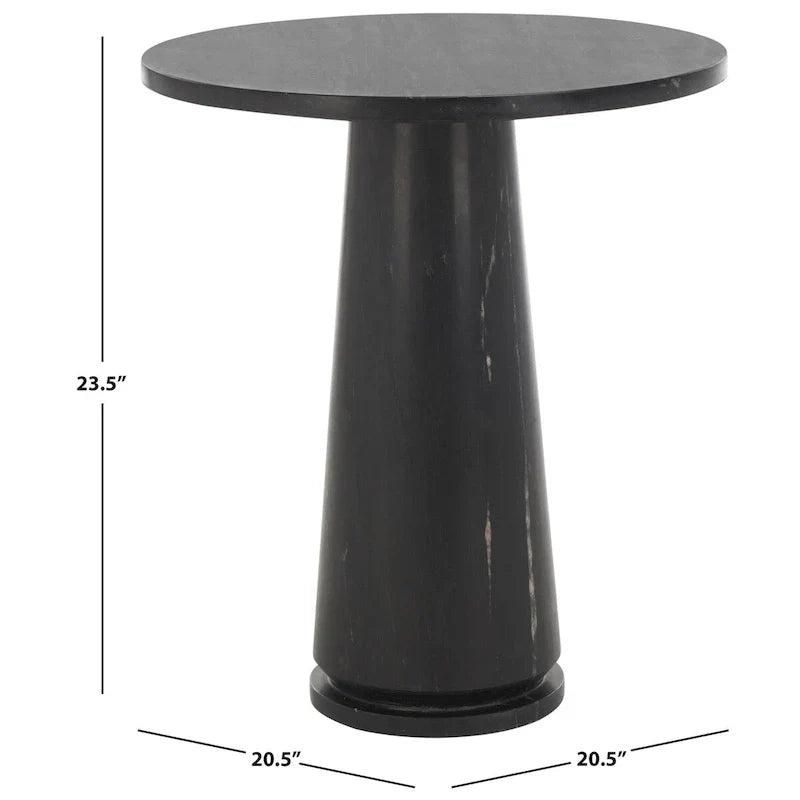 Table d'appoint ronde haute en marbre SAFAVIEH Couture Ghicu - 56 cm L x 53 cm P x 61 cm H - 21Wx21Dx24H