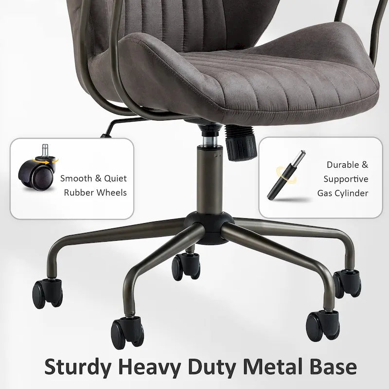 Chaise de bureau ergonomique en suède avec support lombaire