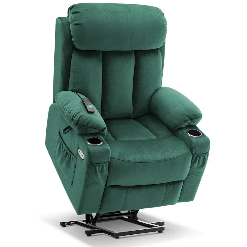 Fauteuil inclinable releveur électrique grand format MCombo avec repose-pieds extensible pour personnes âgées de grande taille, télécommande manuelle, porte-gobelets, tissu 7426