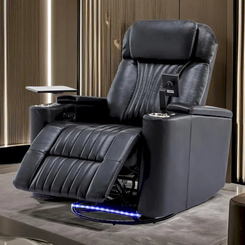 Fauteuil inclinable motorisé de cinéma maison multifonctionnel pivotant à 270°
