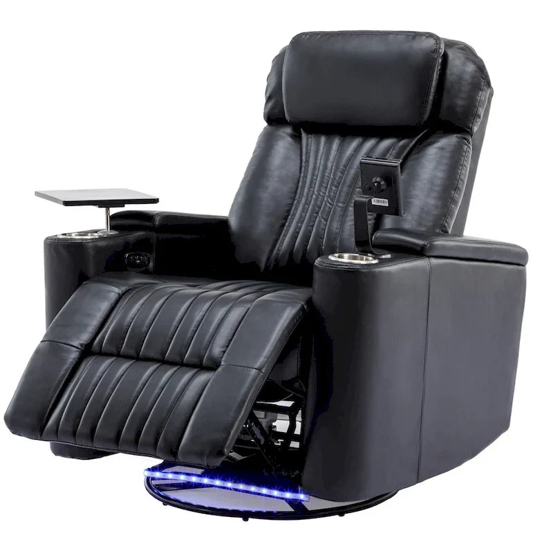 Fauteuil inclinable motorisé de cinéma maison multifonctionnel pivotant à 270°