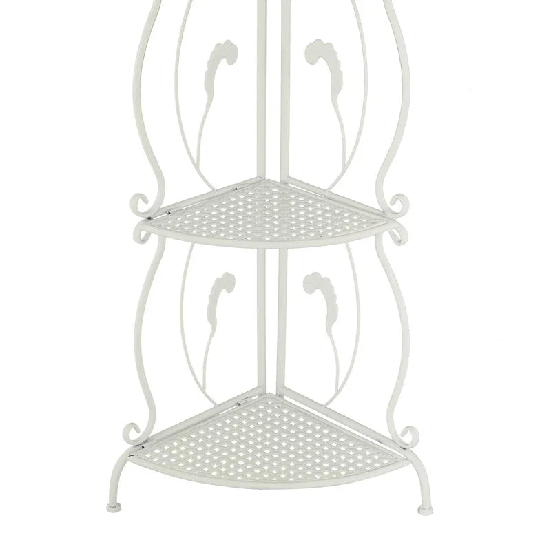 Étagère de Boulanger Pliable Haute à 5 Niveaux en Métal Décoratif pour Intérieur/Extérieur - Or ou Blanc - Roche River Decor