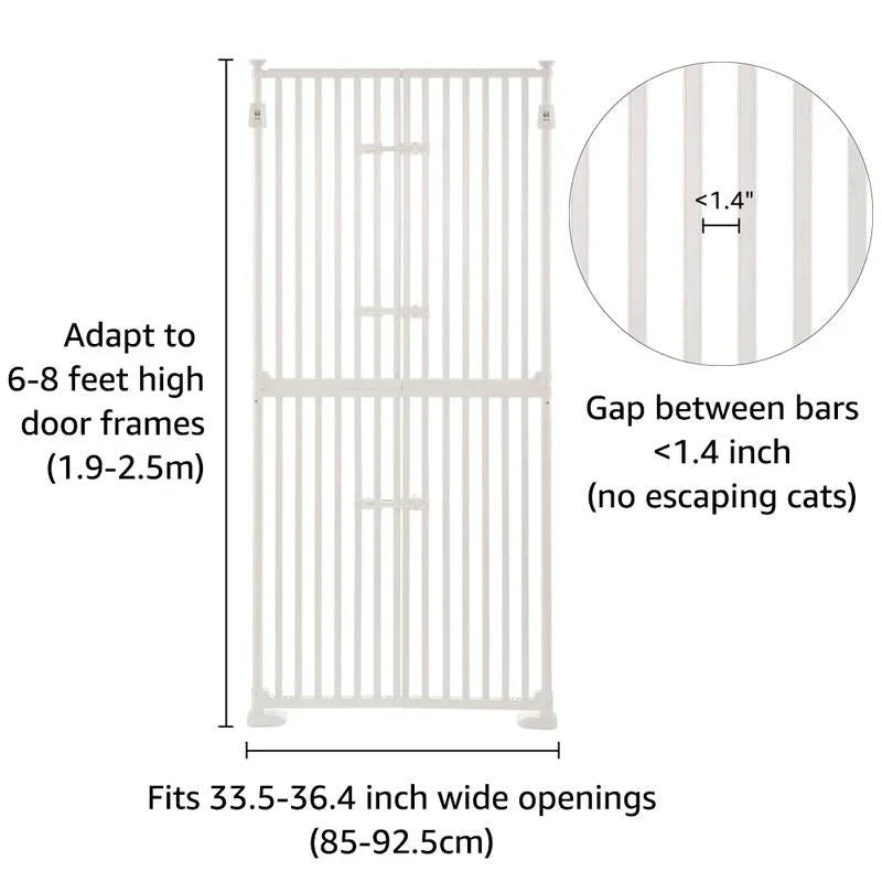 unipaws Barrière Extra Haute pour Chat 188 cm avec Portes et Serrures