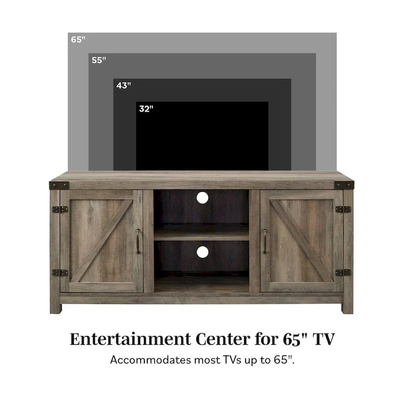 Meuble TV avec porte de grange Middlebrook Firebranch 58 pouces