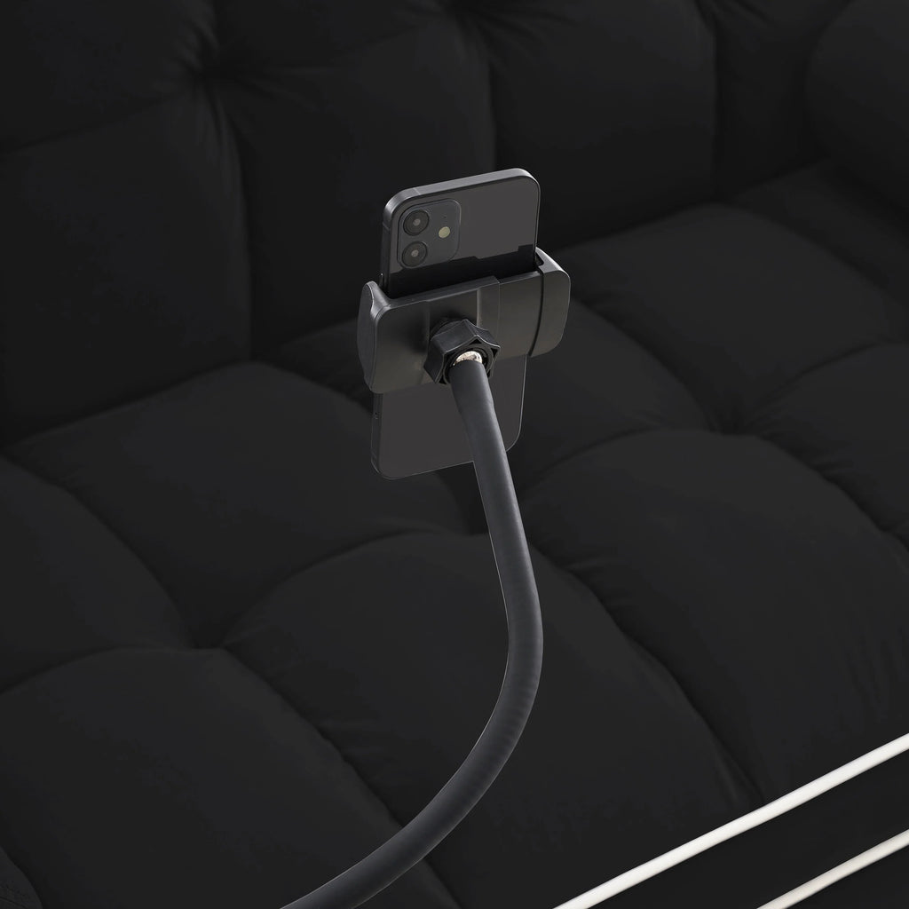 Canapé-lit convertible en velours 55'' 2 places avec lit gigogne, dossier inclinable, poches latérales et support de téléphone