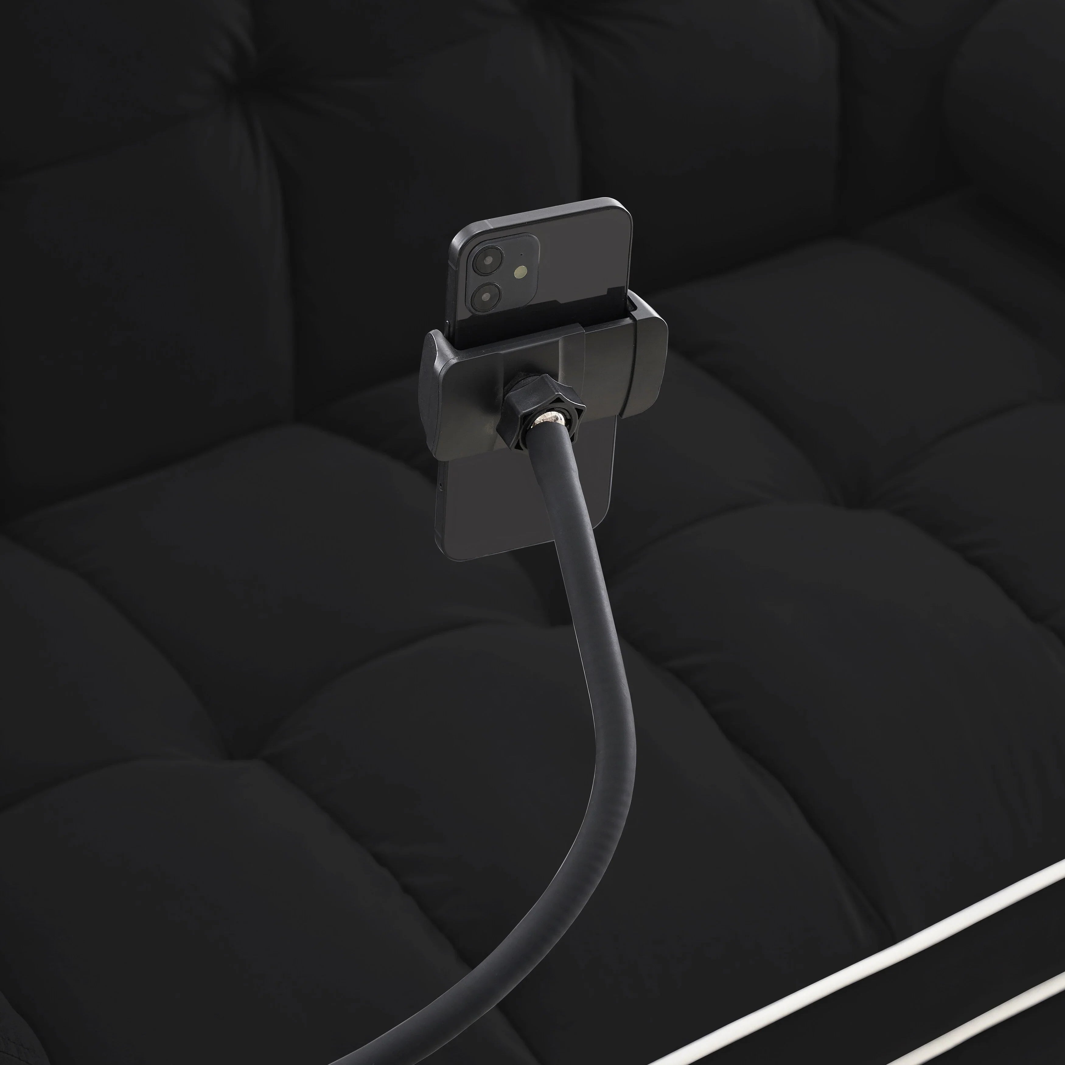Canapé-lit convertible en velours 55'' 2 places avec lit gigogne, dossier inclinable, poches latérales et support de téléphone