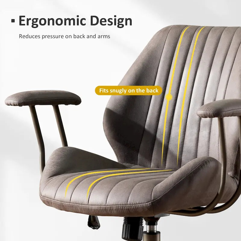 Chaise de bureau ergonomique en suède avec support lombaire