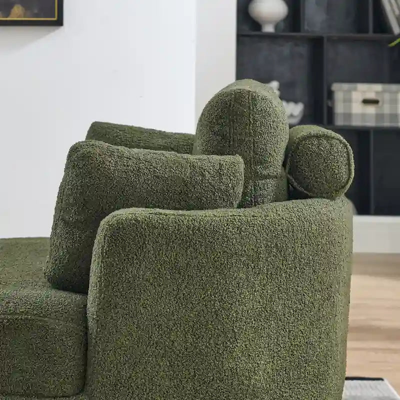 Fauteuil crapaud pivotant surdimensionné avec pouf de rangement lune