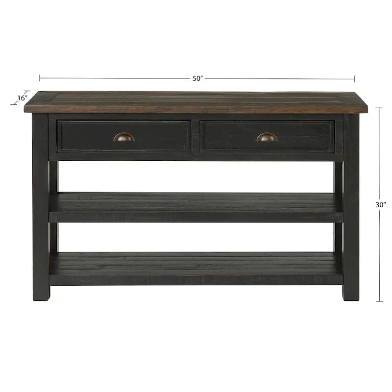 The Gray Barn Downington Table console de canapé à 2 tiroirs en bois massif