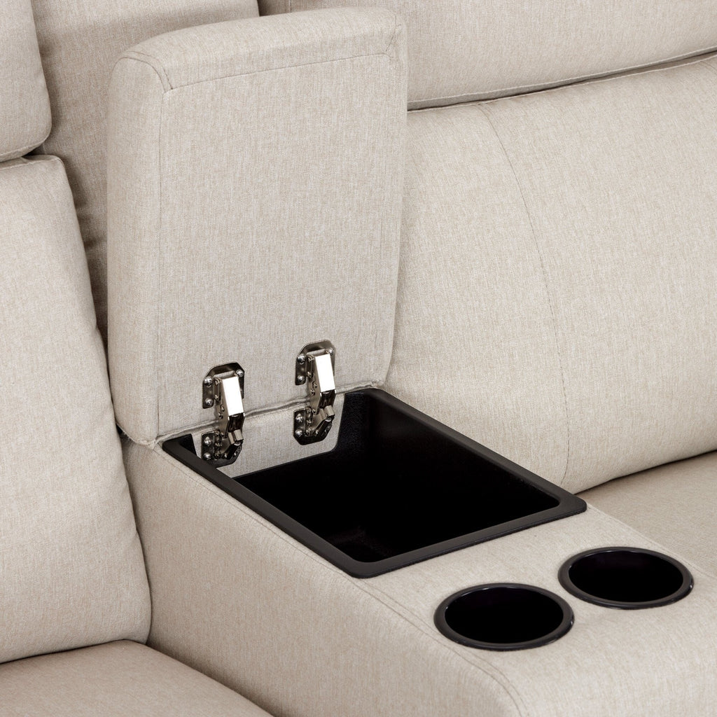Canapé inclinable électrique MCombo 60,2 po avec massage et double chauffage, appuie-tête réglable, ports USB et Type C, tissu