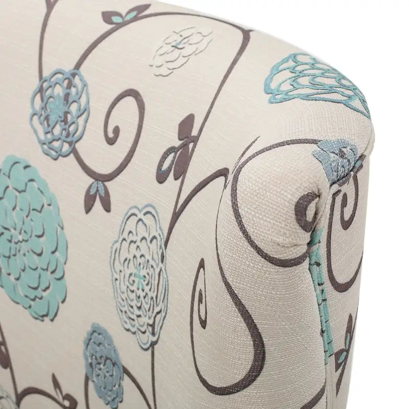 Fauteuil rembourré à dossier haut avec pieds en bois Modern Retro 30.25 pour le salon