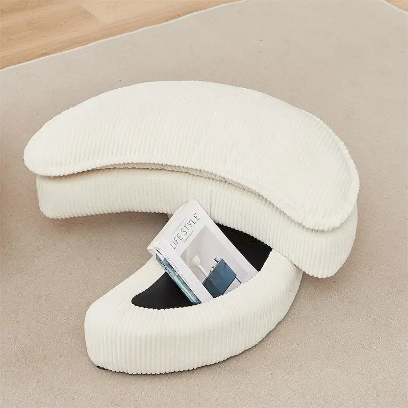 Fauteuil pivotant surdimensionné avec pouf de rangement lune et 4 oreillers