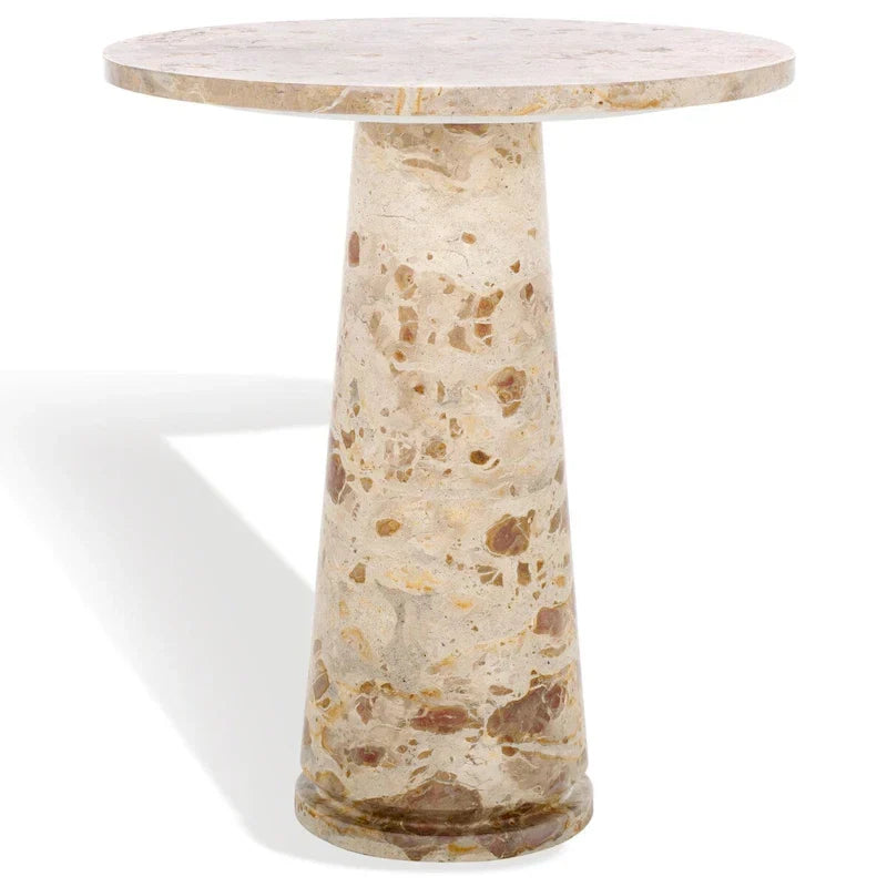 Table d'appoint ronde haute en marbre SAFAVIEH Couture Ghicu - 56 cm L x 53 cm P x 61 cm H - 21Wx21Dx24H