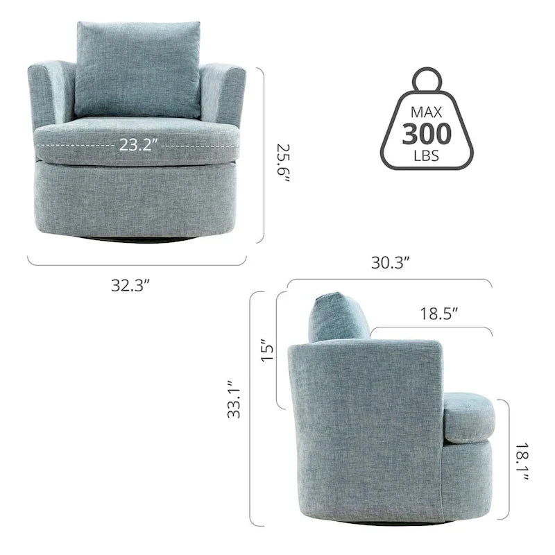 Fauteuils pivotants modernes Chenille pour salon