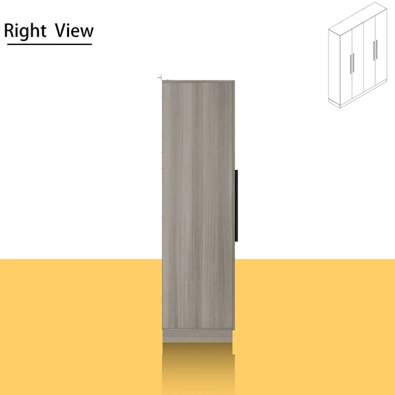 Armoire moderne autoportante en bois massif avec étagères de rangement