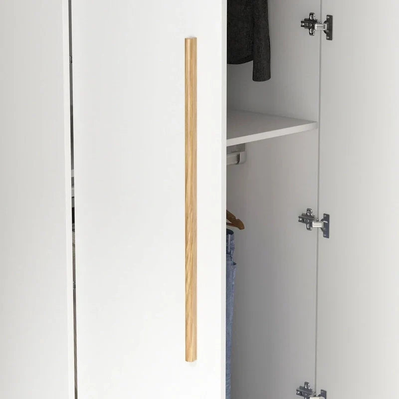 Armoire moderne autoportante en bois massif avec étagères de rangement
