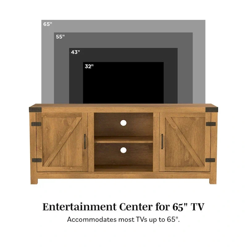 Meuble TV avec porte de grange Middlebrook Firebranch 58 pouces