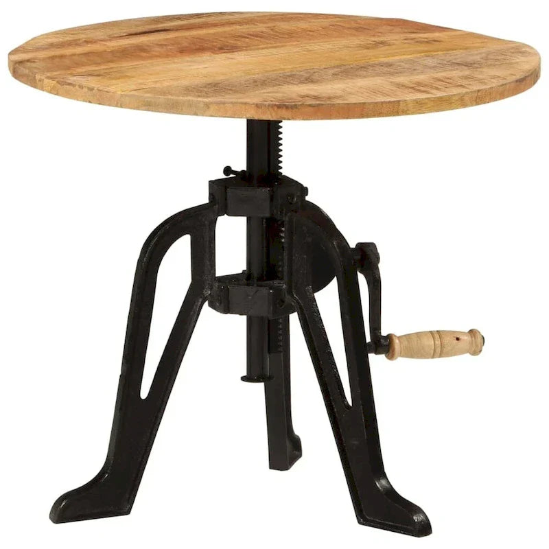 vidaXL Table d'appoint Table basse ronde Bout de canapé Bois massif et fonte