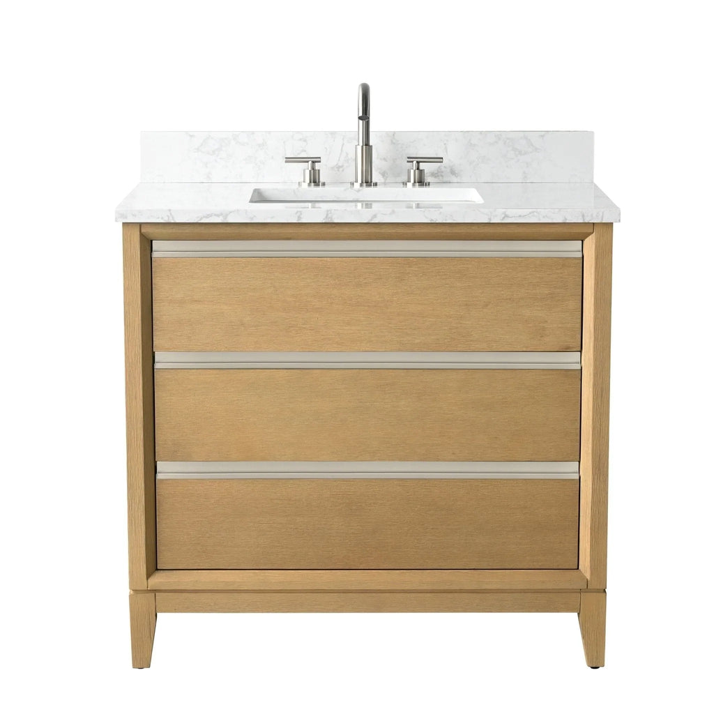 Meuble-lavabo Vanity Art avec évier en céramique et dessus en marbre reconstitué