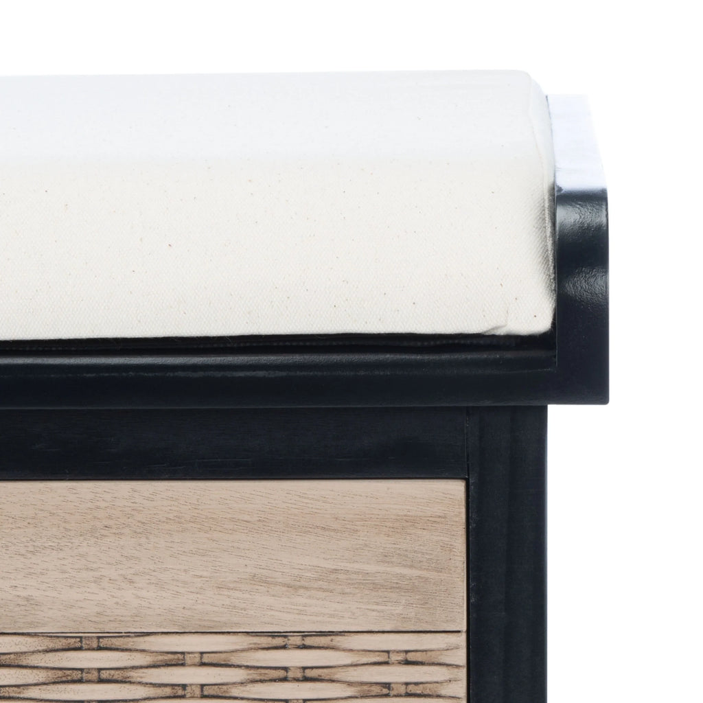 Banc de rangement SAFAVIEH Fiorello 3 tiroirs avec coussin - 47,3 L x 15 P x 19 H - 47Lx15Px19H