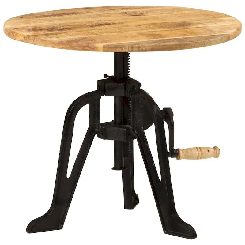 vidaXL Table d'appoint Table basse ronde Bout de canapé Bois massif et fonte