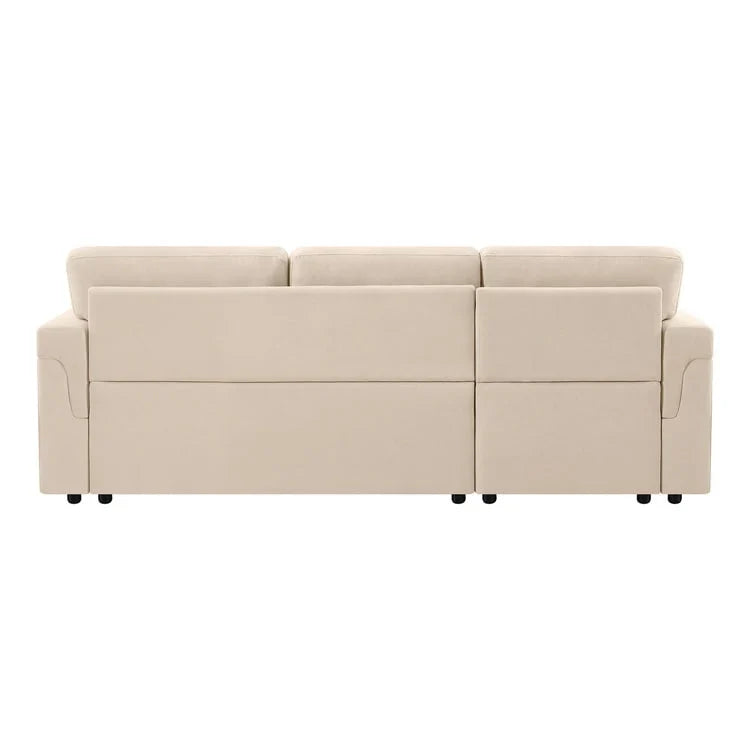 Canapé d'angle réversible avec lit gigogne, méridienne de rangement, pieds durables,
