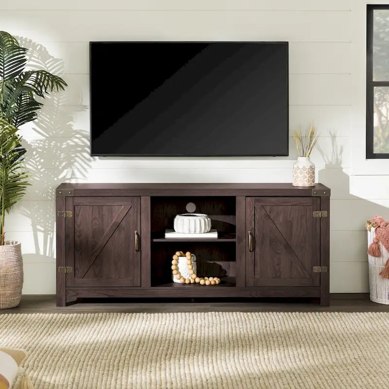 Meuble TV avec porte de grange Middlebrook Firebranch 58 pouces