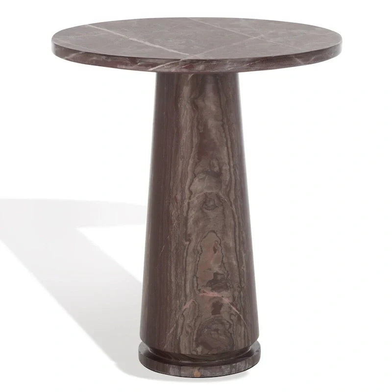 Table d'appoint ronde haute en marbre SAFAVIEH Couture Ghicu - 56 cm L x 53 cm P x 61 cm H - 21Wx21Dx24H