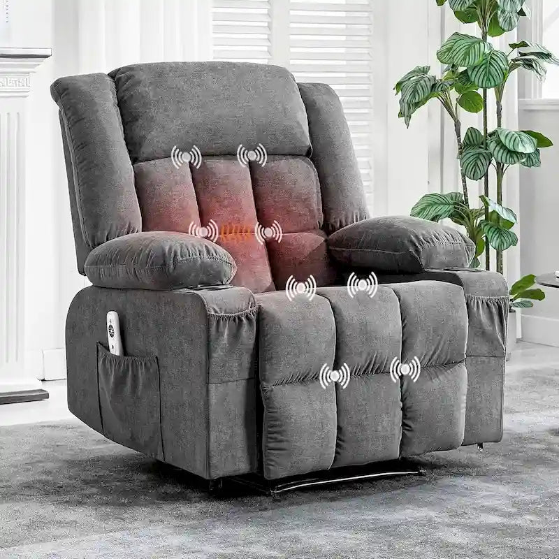 Fauteuil inclinable télécommandé avec fonction chauffage et massage