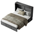 Lit escamotable avec matelas pliable, lit-armoire cube moderne avec tiroir de rangement et station de charge USB