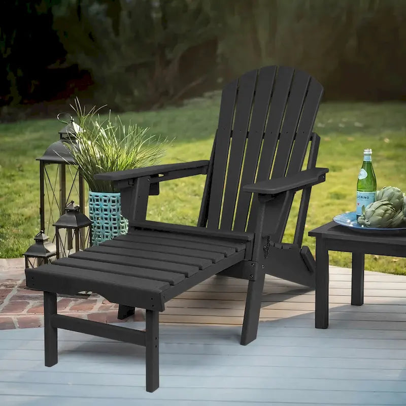 Chaise Adirondack pliante et réglable Vrakae avec ottoman