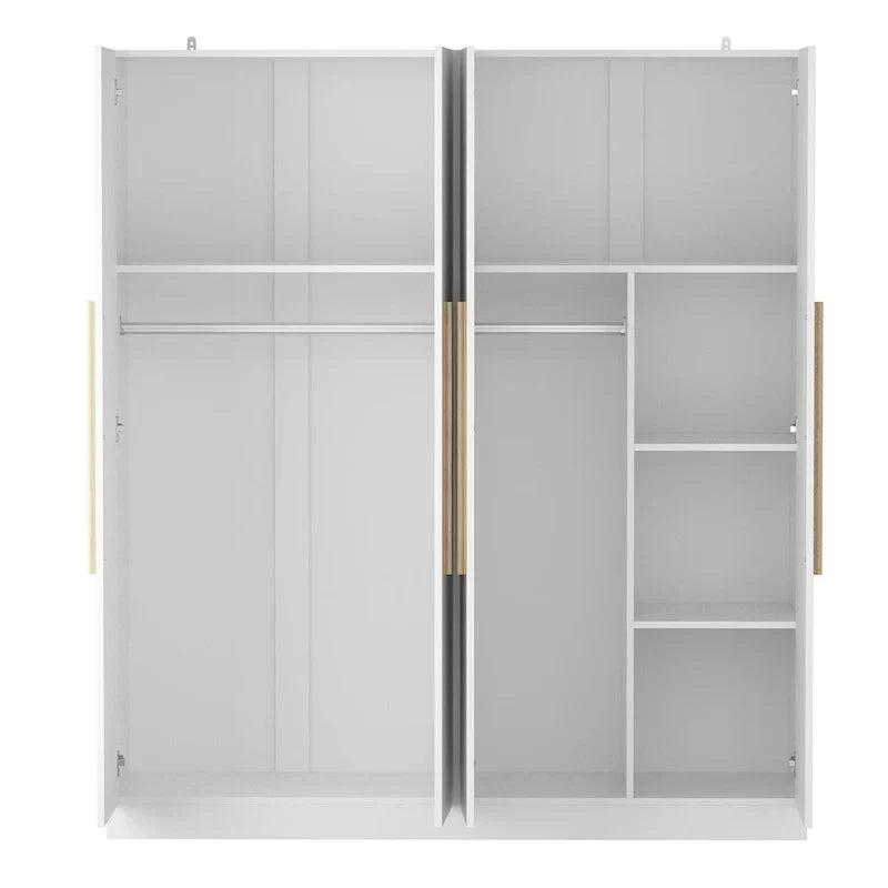 Armoire moderne autoportante en bois massif avec étagères de rangement