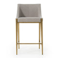 Tabouret de comptoir contemporain Modrest Fairview gris et laiton