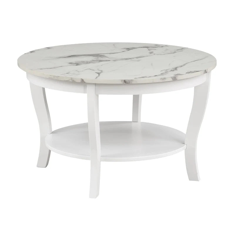 Table basse ronde avec étagère
