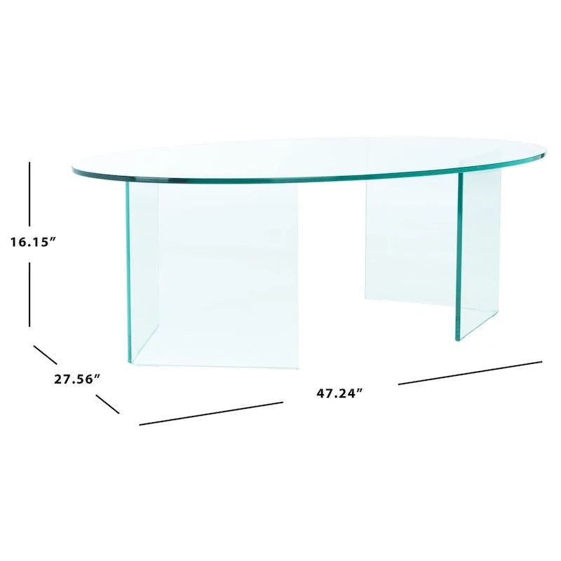 SAFAVIEH Beda Table basse en verre trempé - 47 L x 28 P x 16 H - 47Lx28Px16H