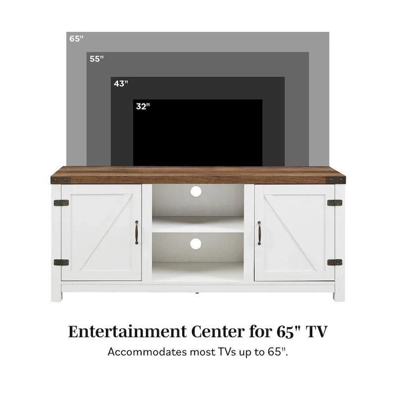 Meuble TV avec porte de grange Middlebrook Firebranch 58 pouces