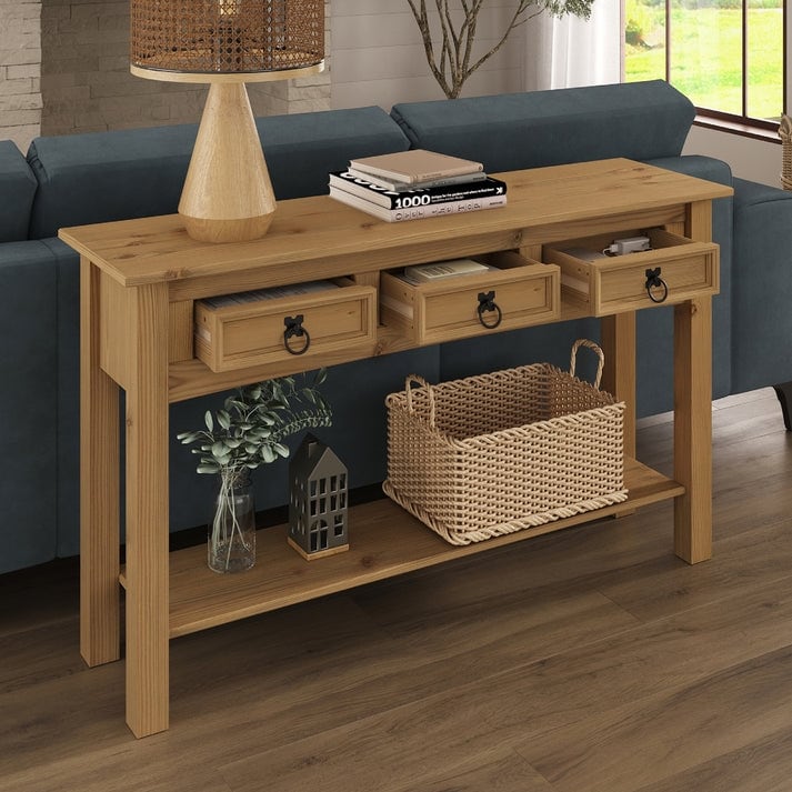 Console de table en bois 3 tiroirs Corona | Furniture Dash - S.O.