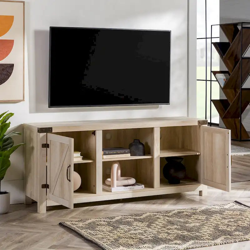 Meuble TV avec porte de grange Middlebrook Firebranch 58 pouces