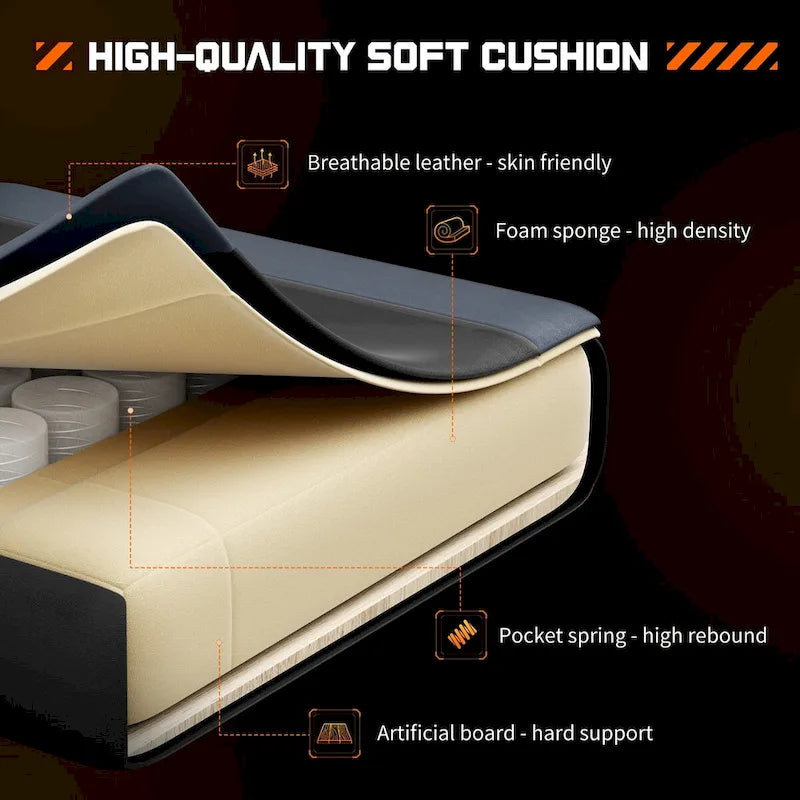 Chaise de bureau de jeu pivotante en cuir PU