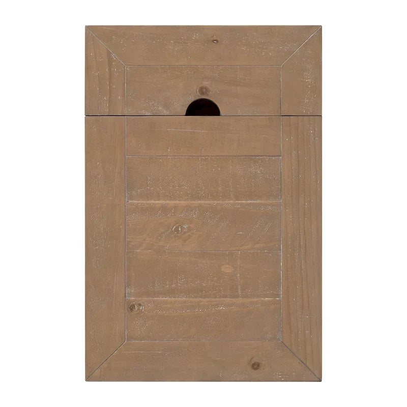 Table d'appoint de chevet Monterey en bois massif avec prises de courant cachées