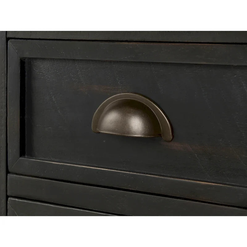 Table d'appoint de chevet Monterey en bois massif avec prises de courant cachées