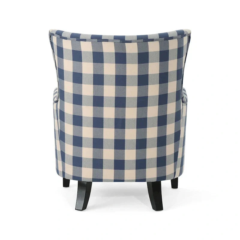 Fauteuil rembourré à dossier haut avec pieds en bois Modern Retro 30.25 pour le salon