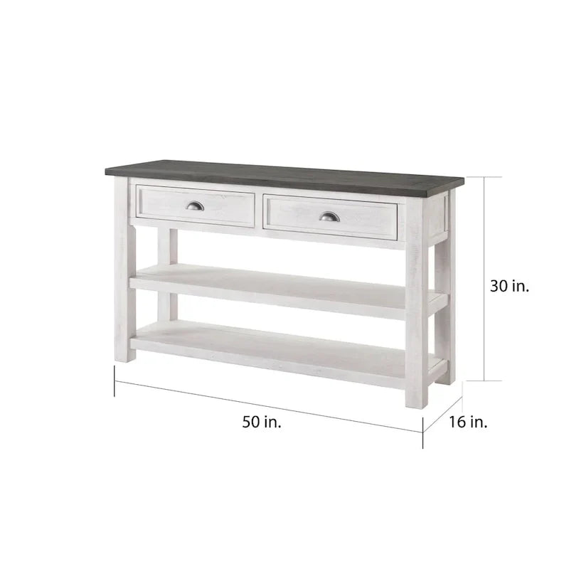 The Gray Barn Downington Table console de canapé à 2 tiroirs en bois massif