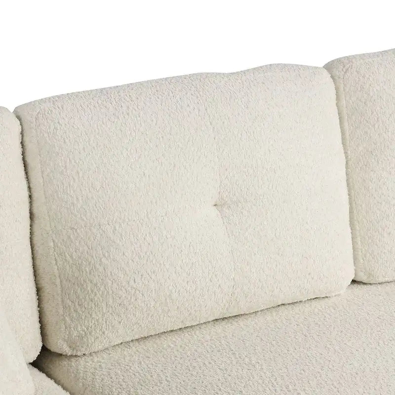 Canapé d'angle convertible avec pouf de rangement, canapé-lit pour salon