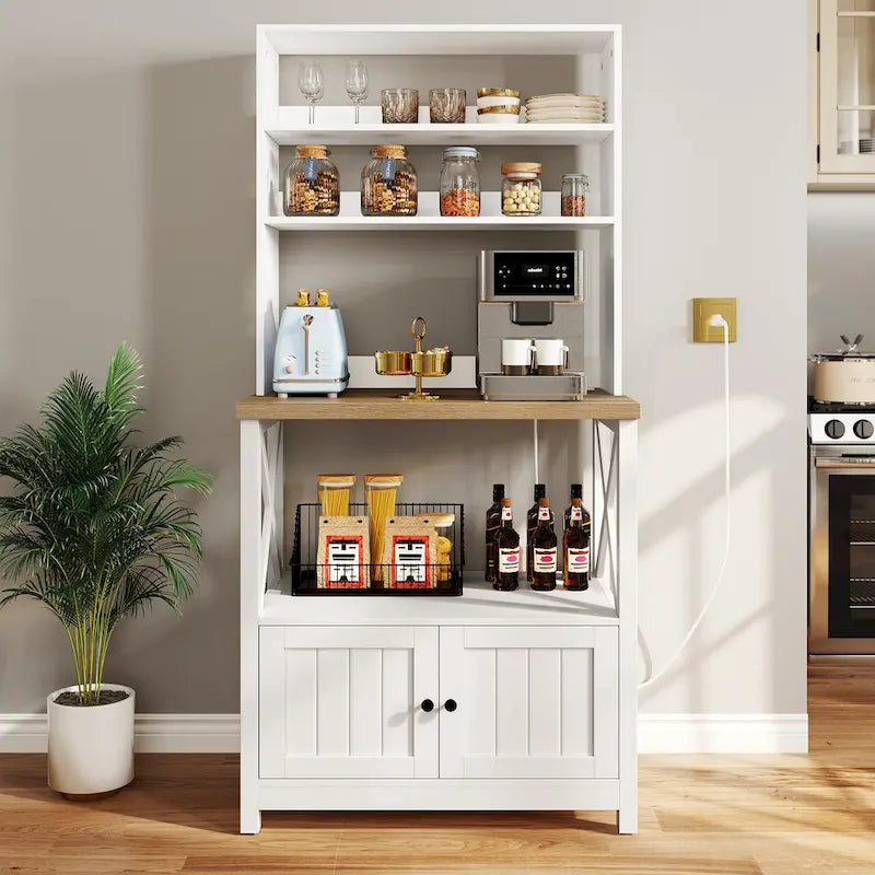 Étagère de cuisine à 5 niveaux Moasis avec étagères de rangement, support pour four à micro-ondes, organisateur d'étagère de cuisine