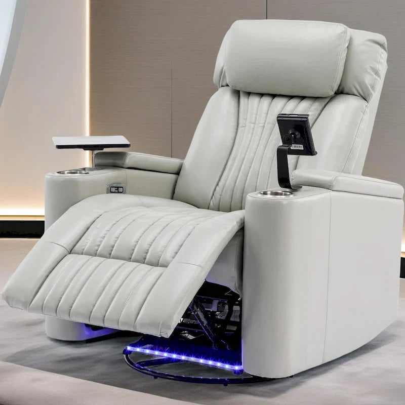 Fauteuil inclinable motorisé de cinéma maison multifonctionnel pivotant à 270°