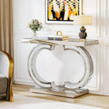 Console Argentée, Table d'Entrée Miroir 39 pour Hall d'Entrée